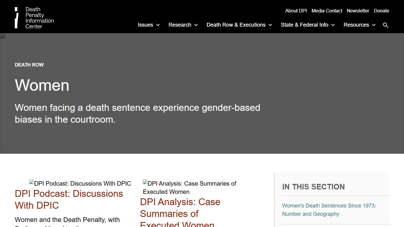Women | Death Penalty Information Center